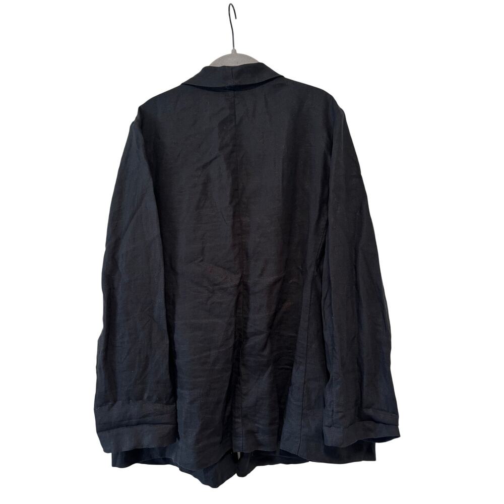J. Jill Linen Blazer Women’s XL Black Open Front One Button Lightweight Jacket - Picture 10 of 10